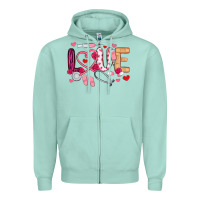 Seafoam love nurse valentines day Zipper Hoodie - MaliasSmallBusiness