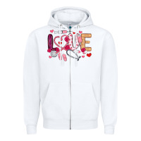 White love nurse valentines day Zipper Hoodie - MaliasSmallBusiness