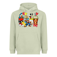 Matcha cartoon characters coffee cups Heavyweight Hoodie - Zillion Design Studio