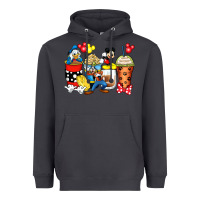 Cartoon Characters Coffee Cups Heavyweight Hoodie | Teevron