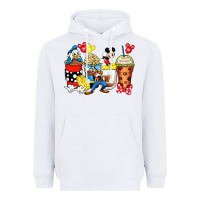 White cartoon characters coffee cups Heavyweight Hoodie - Zillion Design Studio
