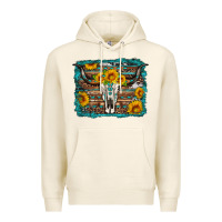 Tofu longhorn bull skull western turquoise background Premium Hoodie - Artiststas