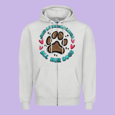Zipper Hoodie just a girl who loves all her dogs