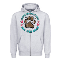 Heather Grey just a girl who loves all her dogs Zipper Hoodie - MaliasSmallBusiness
