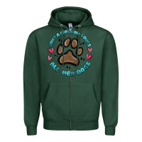 Sports Green just a girl who loves all her dogs Zipper Hoodie - MaliasSmallBusiness
