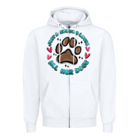 White just a girl who loves all her dogs Zipper Hoodie - MaliasSmallBusiness
