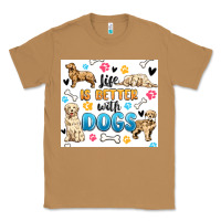 Toasted Coconut life is better with dogs Classic Tee - MaliasSmallBusiness