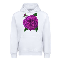 White Celestial Rose Urban Hoodie - LillyAllenDesigns