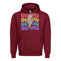 Burgundy sped crew Zipper Hoodie - MaliasSmallBusiness