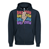 Navy sped crew Zipper Hoodie - MaliasSmallBusiness