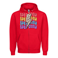 Red sped crew Zipper Hoodie - MaliasSmallBusiness