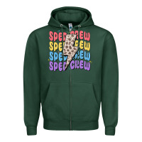 Sports Green sped crew Zipper Hoodie - MaliasSmallBusiness