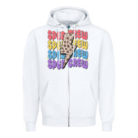 White sped crew Zipper Hoodie - MaliasSmallBusiness