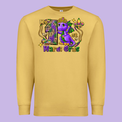Dragon My First Mardi Gras Premium Sweatshirt Designed By Fadigitalartstudio