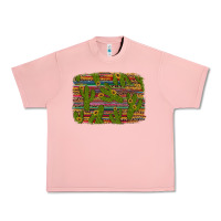 Salmon cinco de mayo sunflower and cactus background Urban Heavy Tee - Artiststas