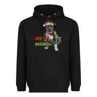 Black merry and bright pitbull Heavyweight Hoodie - RanaPortraitStore