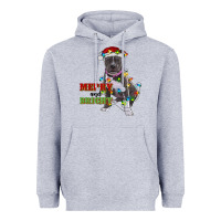 Heather Grey merry and bright pitbull Heavyweight Hoodie - RanaPortraitStore