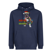 Navy merry and bright pitbull Heavyweight Hoodie - RanaPortraitStore