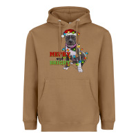 Toasted Coconut merry and bright pitbull Heavyweight Hoodie - RanaPortraitStore