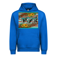 Cobalt western cow serape leopard sunflowers mousepad Urban Hoodie - BarkalooDesign