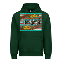 Forest Green western cow serape leopard sunflowers mousepad Urban Hoodie - BarkalooDesign