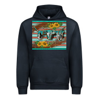 Navy western cow serape leopard sunflowers mousepad Urban Hoodie - BarkalooDesign