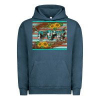 Pigment Midnight Navy western cow serape leopard sunflowers mousepad Urban Hoodie - BarkalooDesign