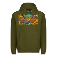 Army Green longhorn bull skull license plate Premium Hoodie - Artiststas
