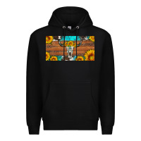 Black longhorn bull skull license plate Premium Hoodie - Artiststas