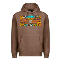 Chestnut longhorn bull skull license plate Premium Hoodie - Artiststas