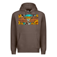 Coffee longhorn bull skull license plate Premium Hoodie - Artiststas