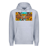 Heather Grey longhorn bull skull license plate Premium Hoodie - Artiststas