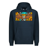 Navy longhorn bull skull license plate Premium Hoodie - Artiststas