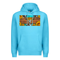 Ocean Blue longhorn bull skull license plate Premium Hoodie - Artiststas
