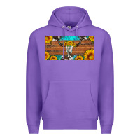 Purple longhorn bull skull license plate Premium Hoodie - Artiststas