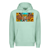 Seafoam longhorn bull skull license plate Premium Hoodie - Artiststas