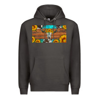 Smoke longhorn bull skull license plate Premium Hoodie - Artiststas