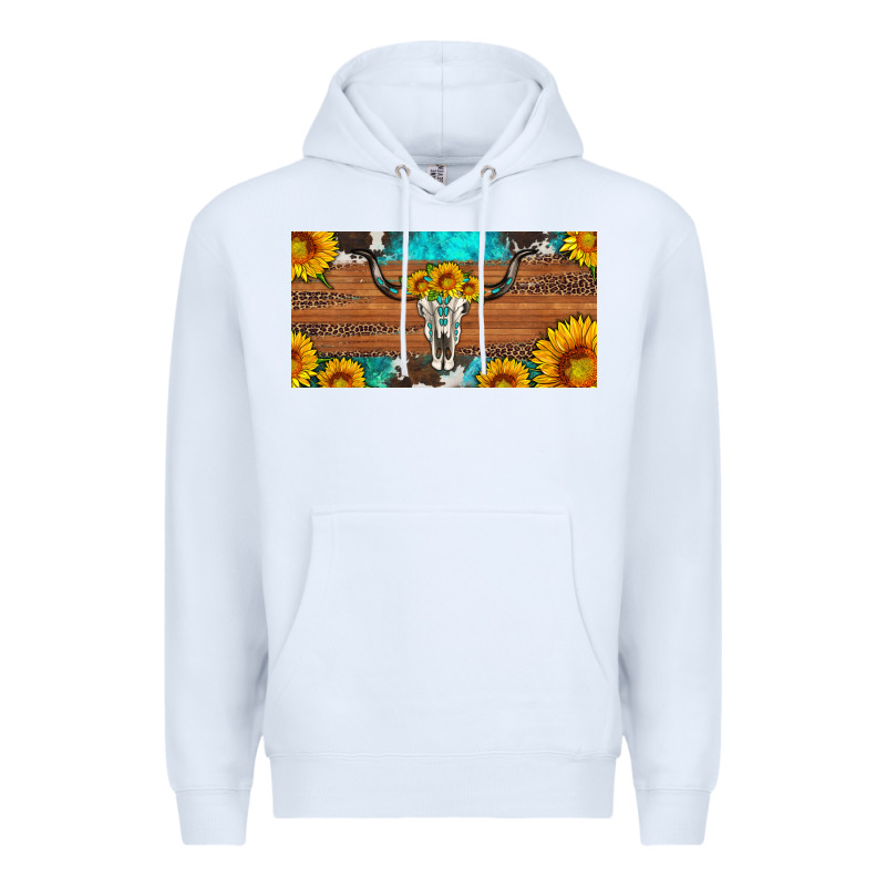 Longhorn Bull Skull License Plate Premium Hoodie by Artiststas | Teevron