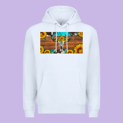 Longhorn Bull Skull License Plate Premium Hoodie Designed By Artiststas