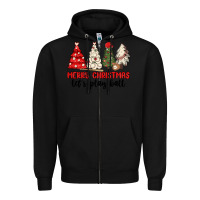 Black merry christmas let s play ball baseball Zipper Hoodie - MaliasSmallBusiness