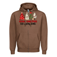 Chestnut merry christmas let s play ball baseball Zipper Hoodie - MaliasSmallBusiness