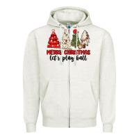 Merry Christmas Let S Play Ball Baseball Zipper Hoodie | Teevron