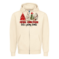 Sandshell merry christmas let s play ball baseball Zipper Hoodie - MaliasSmallBusiness