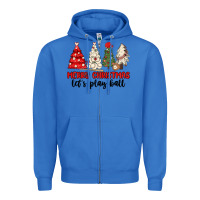 True Royal merry christmas let s play ball baseball Zipper Hoodie - MaliasSmallBusiness