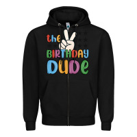 Black the birthday dude Zipper Hoodie - MaliasSmallBusiness