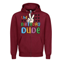 Burgundy the birthday dude Zipper Hoodie - MaliasSmallBusiness