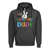 Charcoal Heather the birthday dude Zipper Hoodie - MaliasSmallBusiness