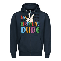 Navy the birthday dude Zipper Hoodie - MaliasSmallBusiness