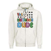 Oatmeal Heather the birthday dude Zipper Hoodie - MaliasSmallBusiness