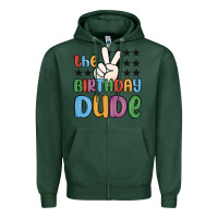 Sports Green the birthday dude Zipper Hoodie - MaliasSmallBusiness